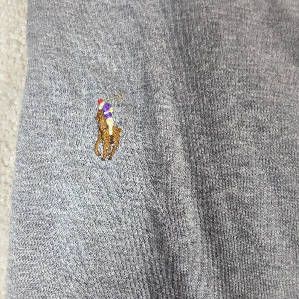 Polo Ralph Lauren Polo Shirt Mens XL Grey Long Sleeve Cotton Jersey Pony Logo